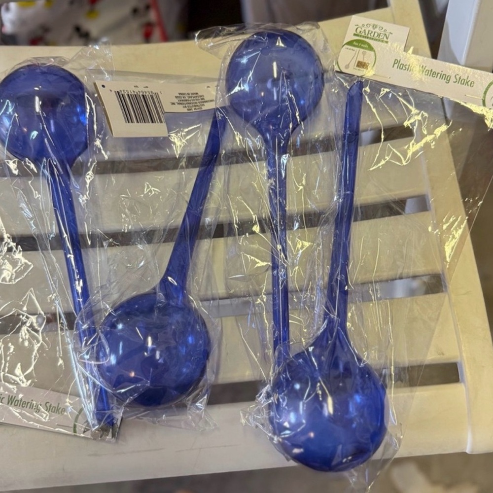 Blue Plastic Watering Stakes set of 4
